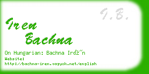 iren bachna business card